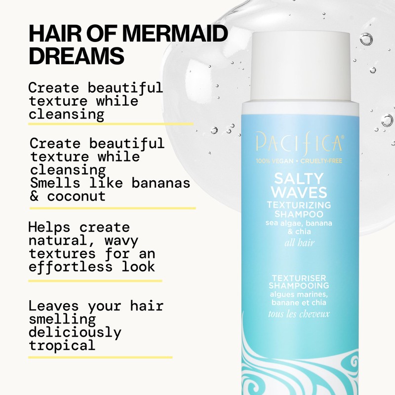 Pacifica Salty Waves Texturizing Shampoo - Beachy Textured, Messy Look,