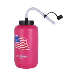 Pro Impact Boxing Hockey Lacrosse Water Bottle - Squeezable Plastic w/Long Straw - Ideal for Baseball Gym Yoga Sports Boxing Cycling Outdoors Football (35.5 Oz.) BPA Free
