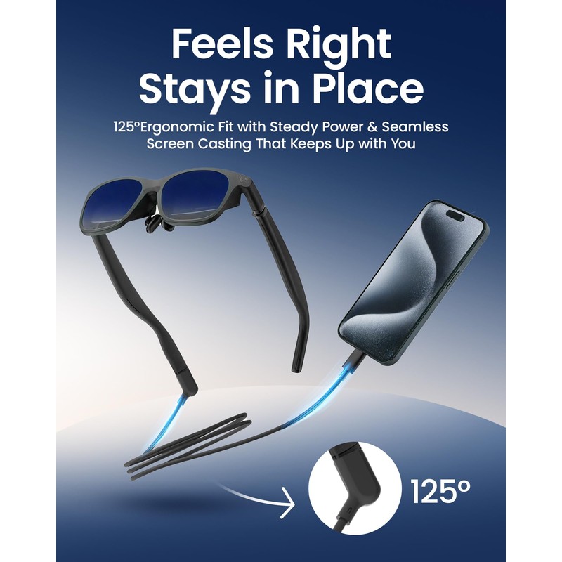 AR Smart Glasses USB-C Cable, 20Gbps USB 3.2 Gen2 Data