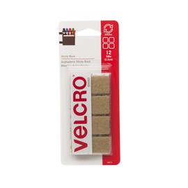 VELCRO Brand - Sticky Back Hook and Loop Fasteners | Perfect for Home or Office | 7/8in Squares | Pack of 36 | Beige (3)