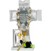 Cruz de Cristal con Mono y Mini Biblia Luctuoso 12