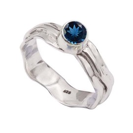 Londoner blauer Topas im Labor gezüchtet Edelstein-für Herren und Damen, alle Größen, 925 Sterling Silber Band Ring, Geschenkartikel, Schmuck TSR374AT_20 (66 (21.0))
