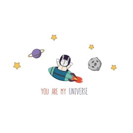 Crearreda You Are My Universe Children's Room Sticker - 21g