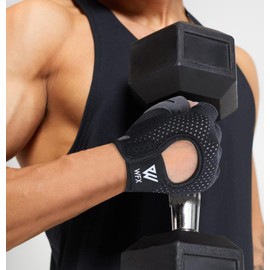 WESTWOOD FOX Fitness Handschuhe Atmungsaktive Trainingshandschuhe für Damen und Herren Gewichtheberhandschuhe Bodybuilding Gym Übung rutschfestes Crossfit Krafttraining (Black, L)