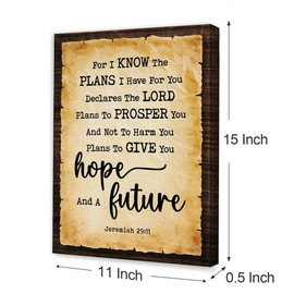 Jeremiah 29:11 For I Know The Plans I Have For You Wall Art,Christian Canvas Wall Art,Bible Verse Wall Decor,Scripture Religious Wall Decor for Christian Home Office Living Room