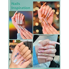 480 puntas de uñas extralargas en forma de C XL, 2 paquetes de puntas de uñas naturales y transparentes para uñas acrílicas, juego profesional, 12 tam