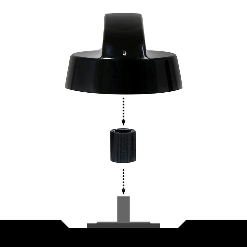 CAM2 Universal Control Knobs, Pack of 4, Black Control Knobs