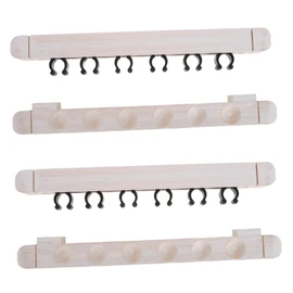 KOMBIUDA 6 Slot Wall Mounted Pool Rack Solid Wood Billiard Holder Billiards Chalk Holder for Home Club