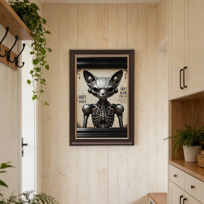 12x18 Wood Grain and Gold Frame for "Home is Your