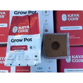 Kaya Premium Compressed 2-GALLON COCO COIR BRICK Potting Medium 6"x6" (Box of 28