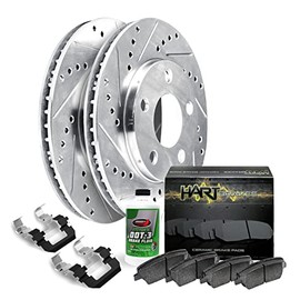 Hart Brakes Front Rear Brakes and Rotors Kit |Front Rear Brake Pads| Brake Rotors and Pads| Ceramic Brake Pads and Rotors - RBBC.74082.02