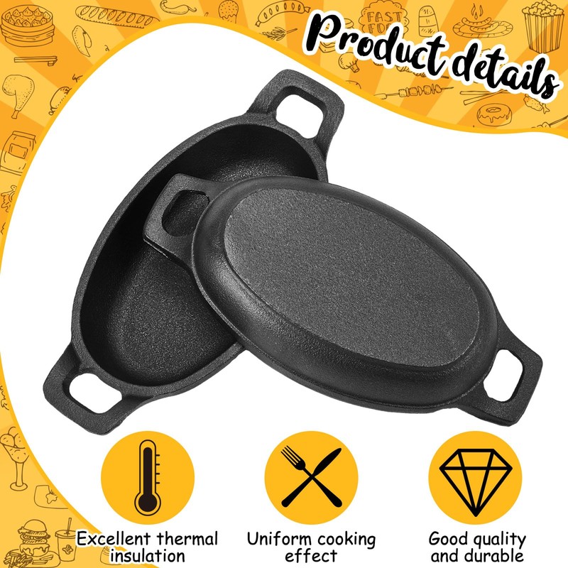 Uiifan 6 Pieces Mini Cast Iron Skillet 6 x 3.8''