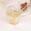 24 Clear 2 oz Disposable Gold Glittered Square Plastic Dessert