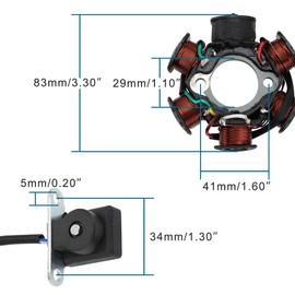 GOOFIT GY6 Generator Magneto Stator 6 Coil 5 Wire Replacement for 50cc 70cc 90cc 110cc 125cc Chinese ATVs Dirt Bikes Pit Bikes Scooters