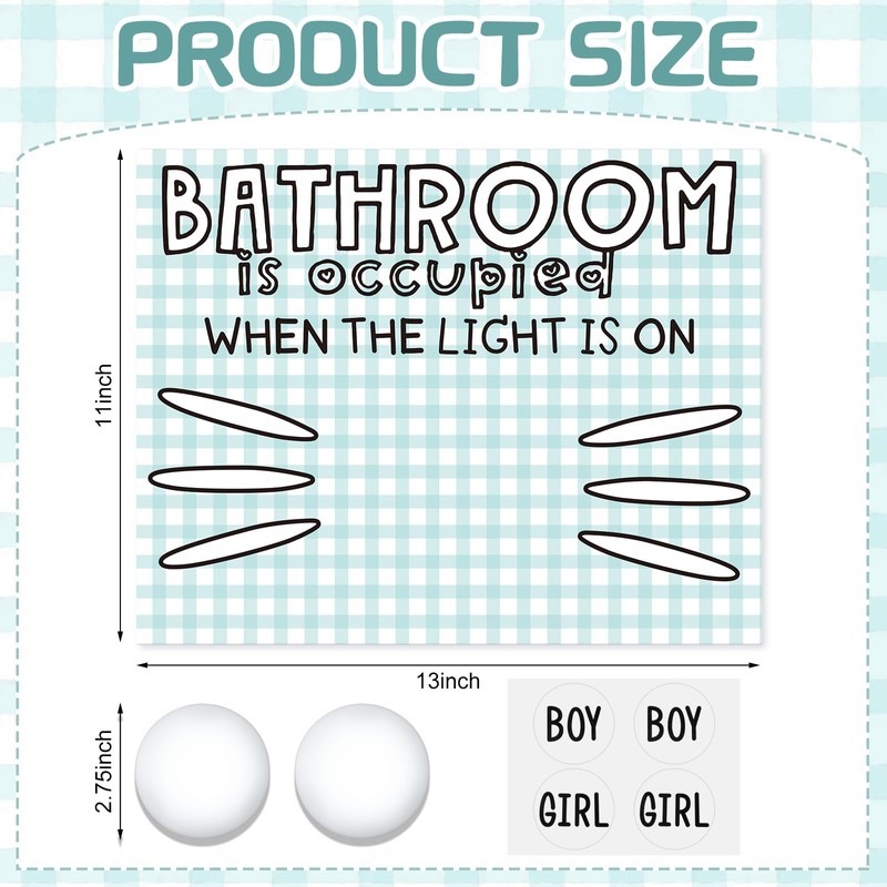 VIHOSE Classroom Bathroom Management Set Classroom Bathroom Pass Poster Sticker