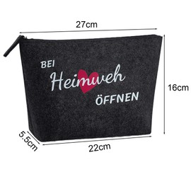 Gift Against Homesickness Cosmetic Bag Felt and Keyring Open When Homesick Gift Idea for Moving Out, Semester Abroad or Au Pair, Memories of the Homeland