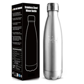 Water Bottle 750 ml, Cold & Warm, Stainless Steel, 304 Stainless Steel, Thermos Flask, Vacuum Insulated, Water Bottle, Thermos Flask 750 ml for Sports, School, Fitness, Primary Colour