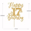 Decoración para tartas de feliz cumpleaños número 17, decoraciones de
