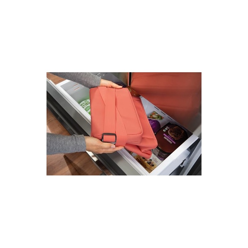 PackIt Freezable Newport Cooler, Papaya, Collapsible, Reusable, Built with EcoFreeze