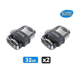 Sandisk Ultra Dual 32GB m3.0 Flash Drive Thumb Drive Pen Drive (Pack of 2)