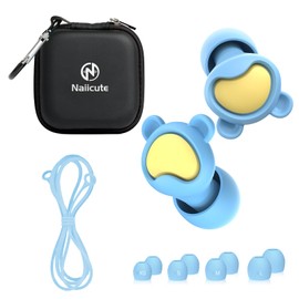 Kids Ear Plugs (5-12 yrs) with Lanyard - Reusable Earplugs for Focus, Travel, Sports Events, Noise Sensitivity, 8 Ear Tips in XS/S/M/L - BUYL