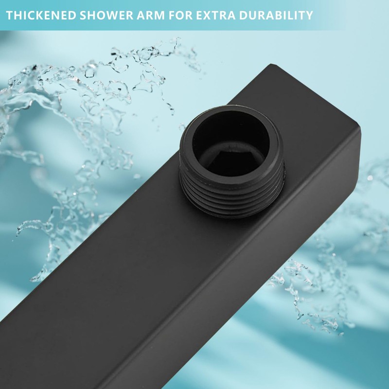 Nuodan Shower Arm with Flange, 16 Inches Wall Mount Square