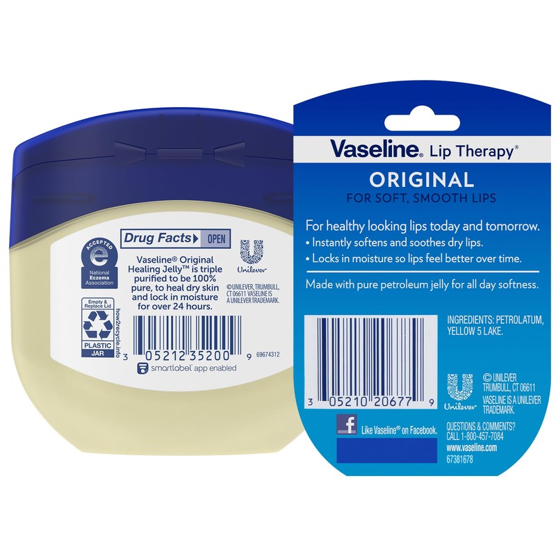 Vaseline Original Healing Jelly, Skin Protectant with 100% White Petrolatum