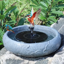Solar Fountain for Bird Bath，Bird Bath for Outside, Solar Water Fountain for Garden Patio Decor
