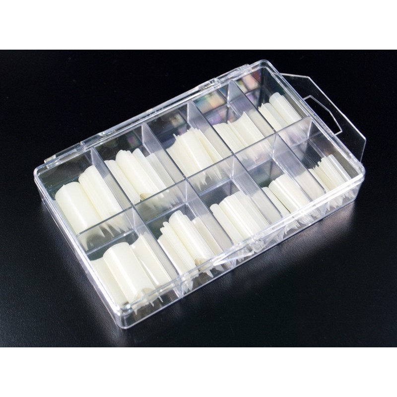 RM Beautynails 100 Tunnel Tips in a Tipbox Natural/Milky Nail