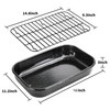 Roasting Pan with Rack, 16 x 11 Inch Rectangular Roasting