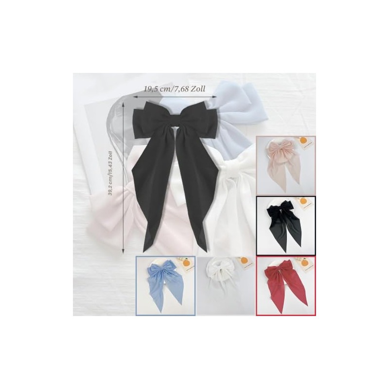 Hair Clips with Large Bow - 2 Pieces Chiffon Hair