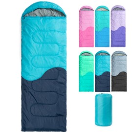 Sleeping Bag - 3 Seasons for Adults Kids Boys Girls Camping Hiking - Warm Cold Weather Lightweight Portable with Compression Bag for Backpacking in Spring, Summer, Fall and Winter