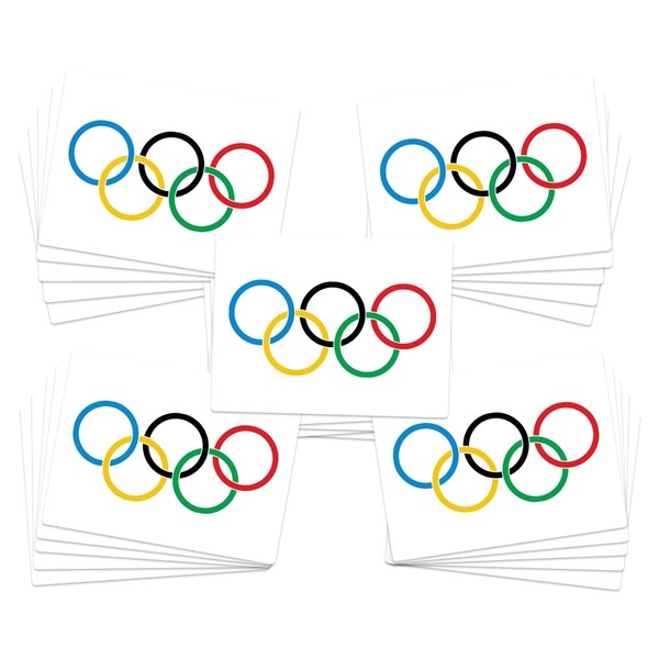Small Olympic Rings Temporary Tattoos | 25 pack | Skin Safe | MADE IN THE USA | Removable