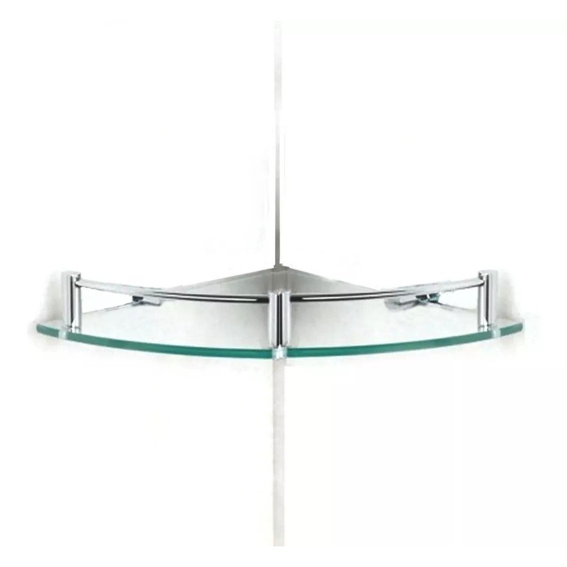 ArgenMex Set Baño 3 Repisas Esquineras Cristal + Toallero Doble