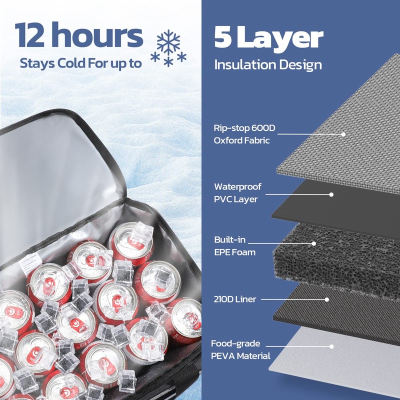 Maelstrom Cooler Bag,Soft Bag,Collapsible Soft Sided Cooler, 30 Cans Beach