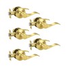 KNOBWELL 5 Pack Brushed Gold Door Lever for Closet Hallway,