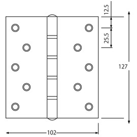 Best 110 Noiseless Hinge 2.5x127x102mm Bronze 0150-028
