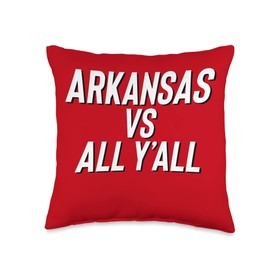 Arkansas vs All Y’all Baseball Throw Pillow