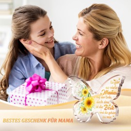 JOYVADO Birthday Gifts for Mum from Daughter and Son, Yellow Butterfly Acrylic Decoration, Best Gift for Mum for Mother's Day Christmas