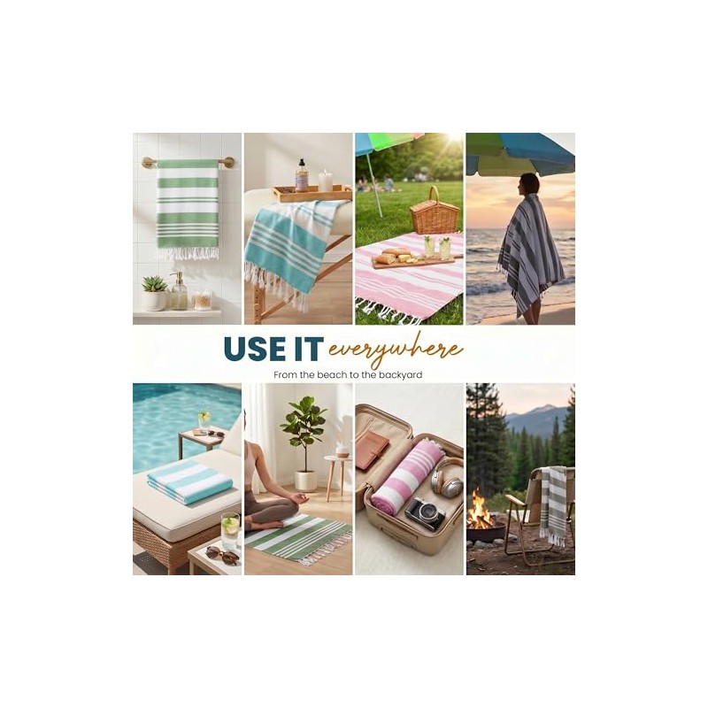 Utopia Towels 4 Pack Oversized Turkish Beach Towels
