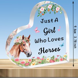 JMIMO Horse Gifts for Girls Cut Horse Acrylic Plaque Just A Girl Who Loves Horses