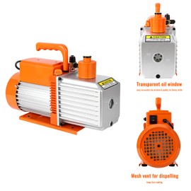 3.5CFM 1/4HP Single-Stage Rotary Vane Vacuum Pump, Vacuum Pump Oil, AC Vacuum Pump, HVAC Vacuum Pump Kit, for R12 R22 R134a R410a,for Resin Degassing, Refrigeration Maintenance, Vacuum Package