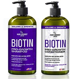 Hair Chemist Juego de champú y acondicionador Biotin Pro-Growth - Incluye champú de 33.8 oz y acondicionador de 33.8 oz