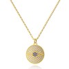Evil Eye Gold Necklace with Crystal Pendant, 18K Gold Plated
