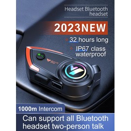 Docooler Motorcycle Intercom Helmet BT Headset Compatible with a Variety of Helmets