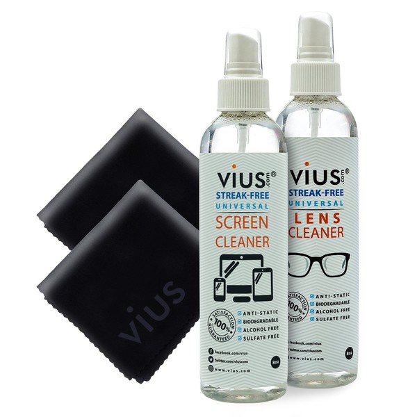 Lens and Screen Cleaner Kit - vius Lens and Screen Cleaner Combo Kit (2 Pack)
