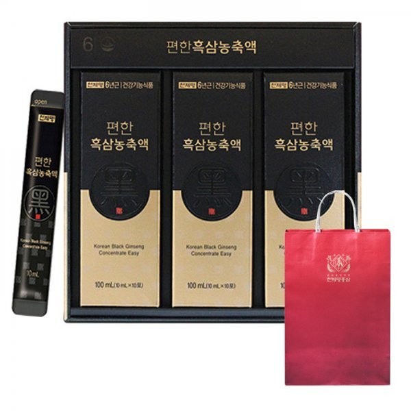 Cheonje Myeong Red Ginseng Convenient Black Ginseng Concentrate, 10ml × 30 packets / 천제명홍삼 편한 흑삼 농축액, 10ml × 30포