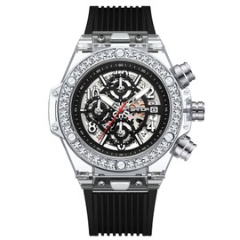 rorios Men's Watches Fashion Luminous Wrist Watch Analogue Quartz Watches Waterproof Calendar Watches for Men, All Black, Modern