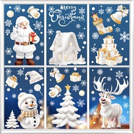 Christmas Window Clings 190PCS Christmas Window Stickers Decor Window Christmas Decorations for Office Classroom Home Glass Indoor Windows Cover Christmas Window Decals Decoracion de Navidad