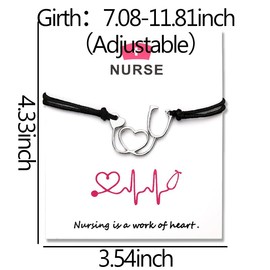 Nurse Bracelet Gift for Women Men Nurse Practitioner Gifts for New Nurses Nursing Graduation Gift for Nurses Week Gifts for Women Men Nurse's Day Present Nursing Students Stethoscope Bracelets
